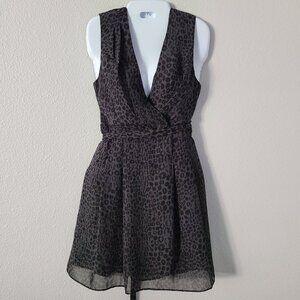 Zirna Zabete at Target womens grey with black leopard print dress size 2